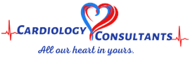 Logo for "Cardiology Consultants" with a heart graphic and tagline: "All our heart in yours."