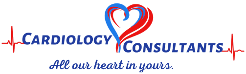 Logo for "Cardiology Consultants" with a heart graphic and tagline: "All our heart in yours."