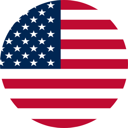 American flag inside a circle; blue field with stars, alternating red and white stripes.