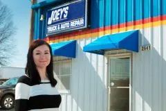 Woman near main gate | Joey's Truck & Auto Repair