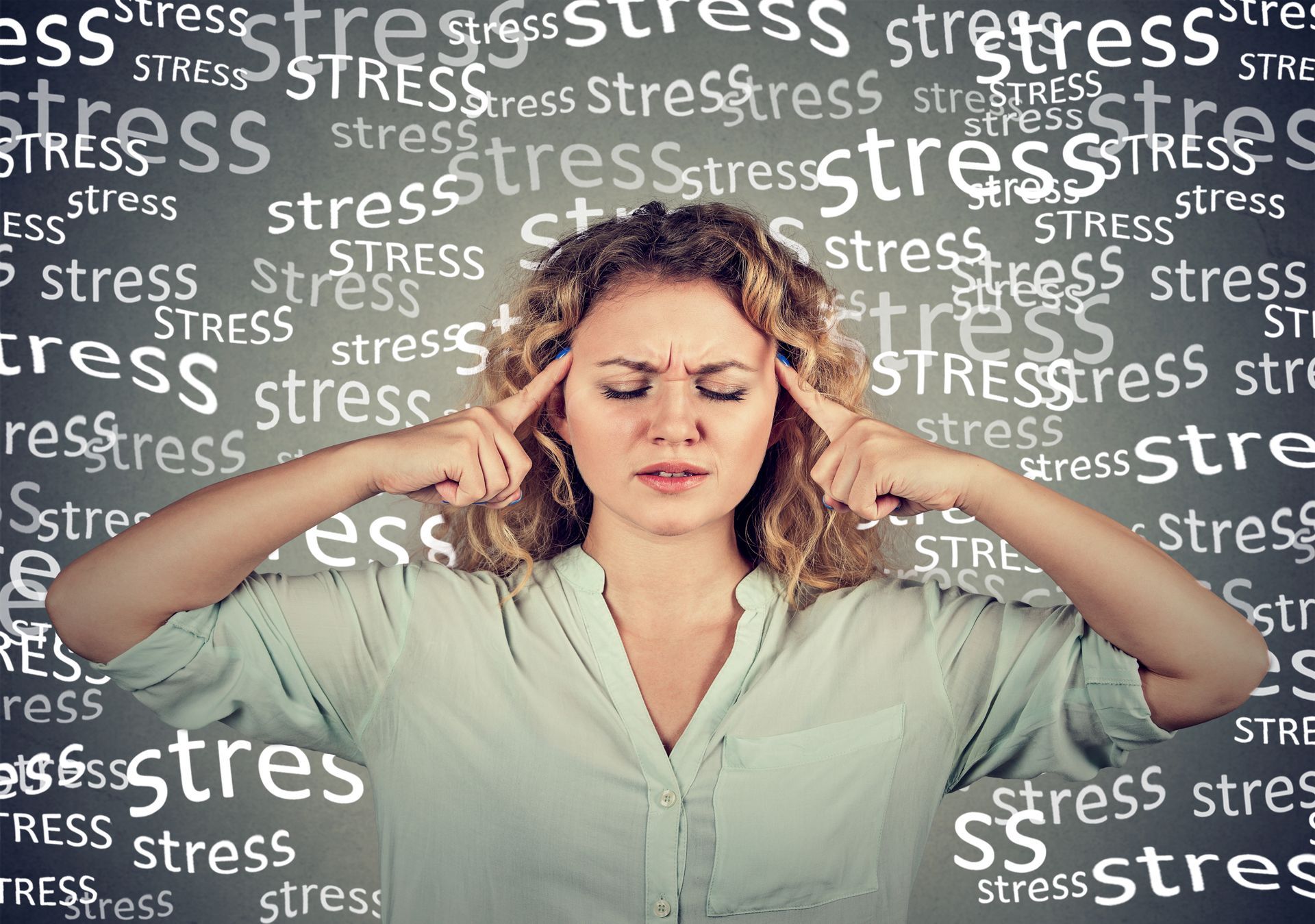 a woman dealing with stress