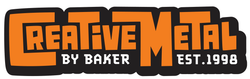 A black and white logo for creative metal by baker