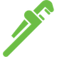 Residential House Green adjustable pipe wrench.