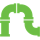 Commercial Building Green plumbing pipes arranged in an