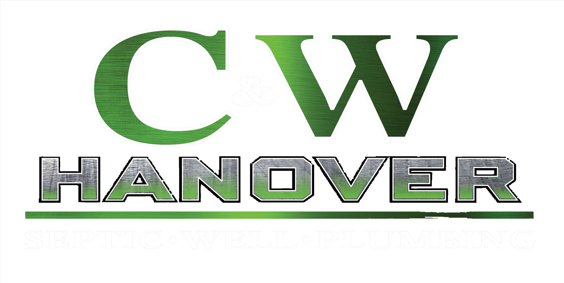 C & W Hanover Septic Logo for CW Hanover with green and silver text.