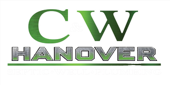 C & W Hanover Septic Logo of CW Hanover in green and metallic silver.