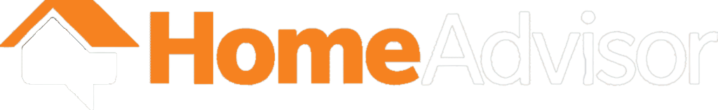 HomeAdvisor logo: Orange roof icon and text
