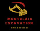 Montclair Excavation and Services logo with yellow excavator and red text on black background