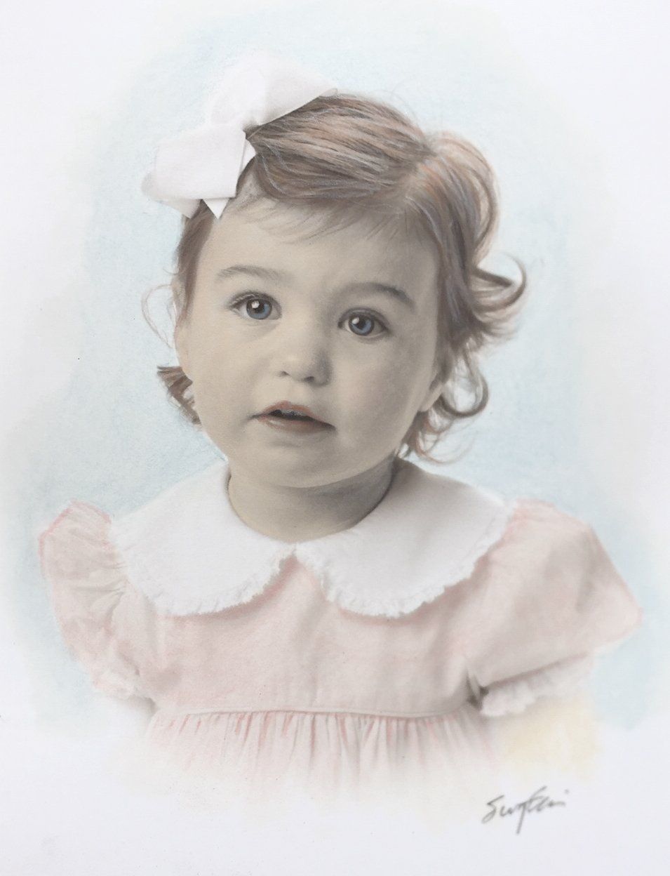 Hand-tinted portrait of young girl