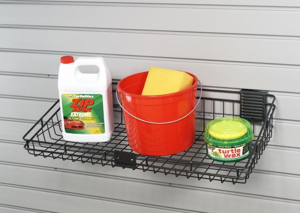 12x24 Basket with a car cleaning kit on a Slatwall Organizer Accessory Option