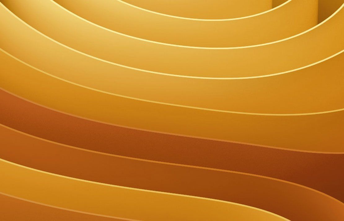 Abstract orange and gold layered waves with soft curves and gradients