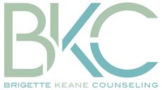 Logo of BKC, in green and teal, over text "Brigette Keane Counseling".