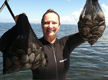 Beth with oh so many scallops