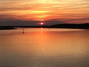 Sunset on Steinhatchee River looking out into the Gulf of Mexico