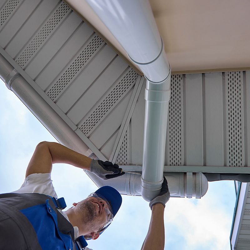 Man Installing New Gutter