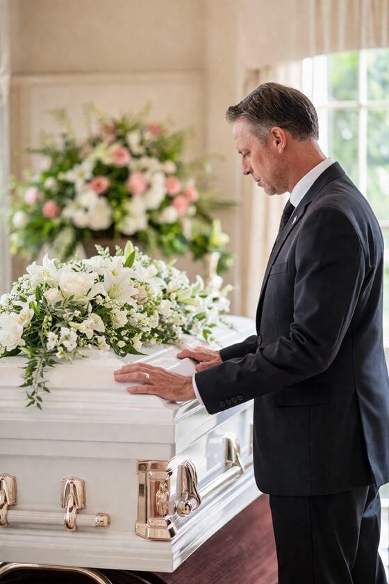 a solemn funeral service in Glendale, AZ