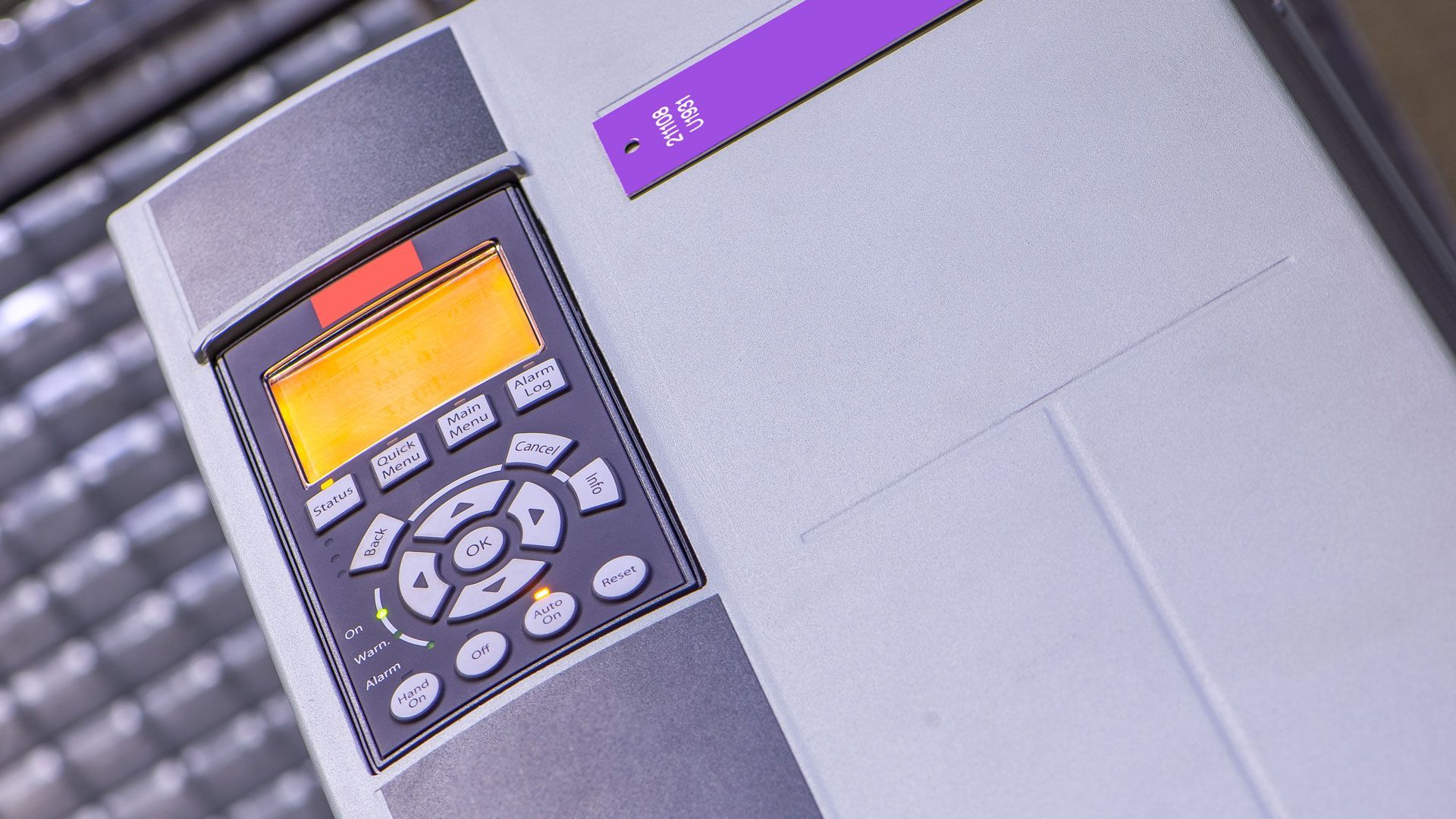 A close up of a control panel on a machine.