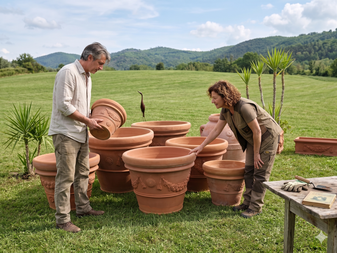 accessori in terracotta per il giardino
