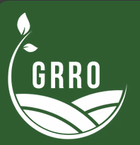 A white logo with the word grro on a green background.