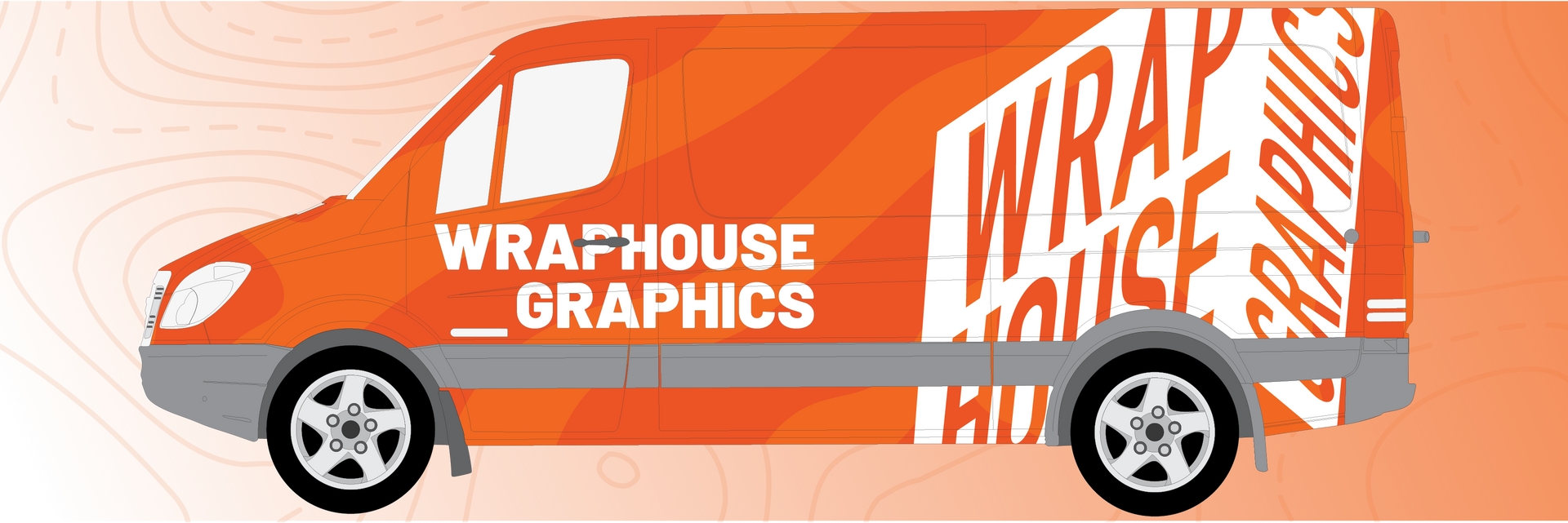Orange van with 