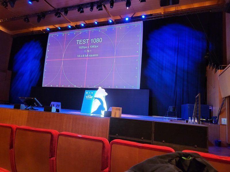 stage with megascreen