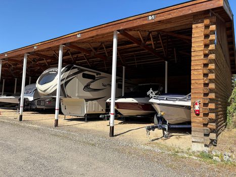 Covered RV boat storage McCall Idaho Log Jammer