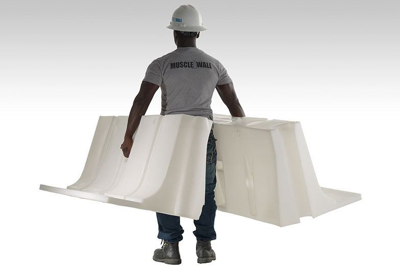 The Muscle Wall Flood Barrier is a water filled flood barrier used to protect homes from flooding
