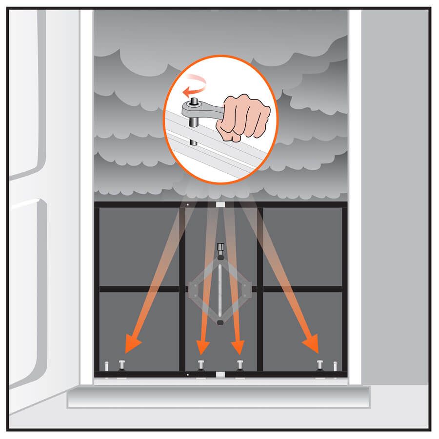 block entryways from flood water with quickdams flood gate system graphic