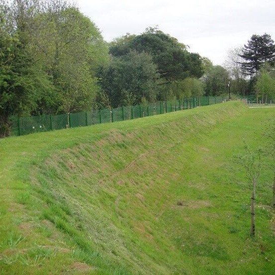 Reinforced berm to create a levee for flood protection