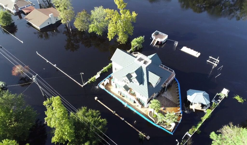 Flood barriers in Residential Area