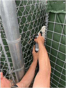 Irregular Tie-in of HESCO flood barriers using spray foam
