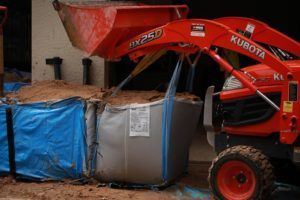 Removable Big Bag Flood Barrier described as an industrial sandbag by HESCO