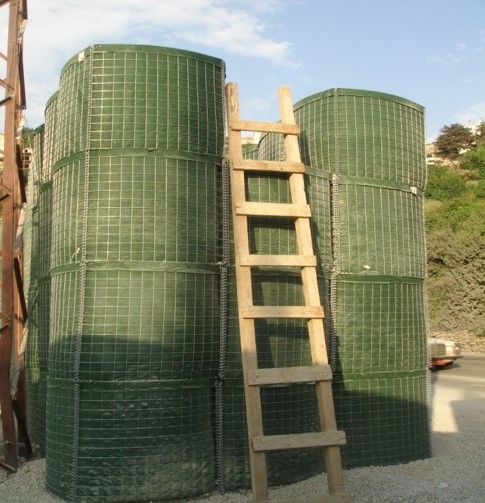 HESCO Barrier in a stacked configuration in Lebanon to provide perimeter protection against car bombs