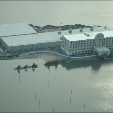 Emergency Flood Protection Barrier to protect a building from flooding