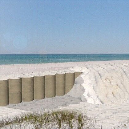 Graphic of beach erosion control project to prevent sand dune erosion on the beach