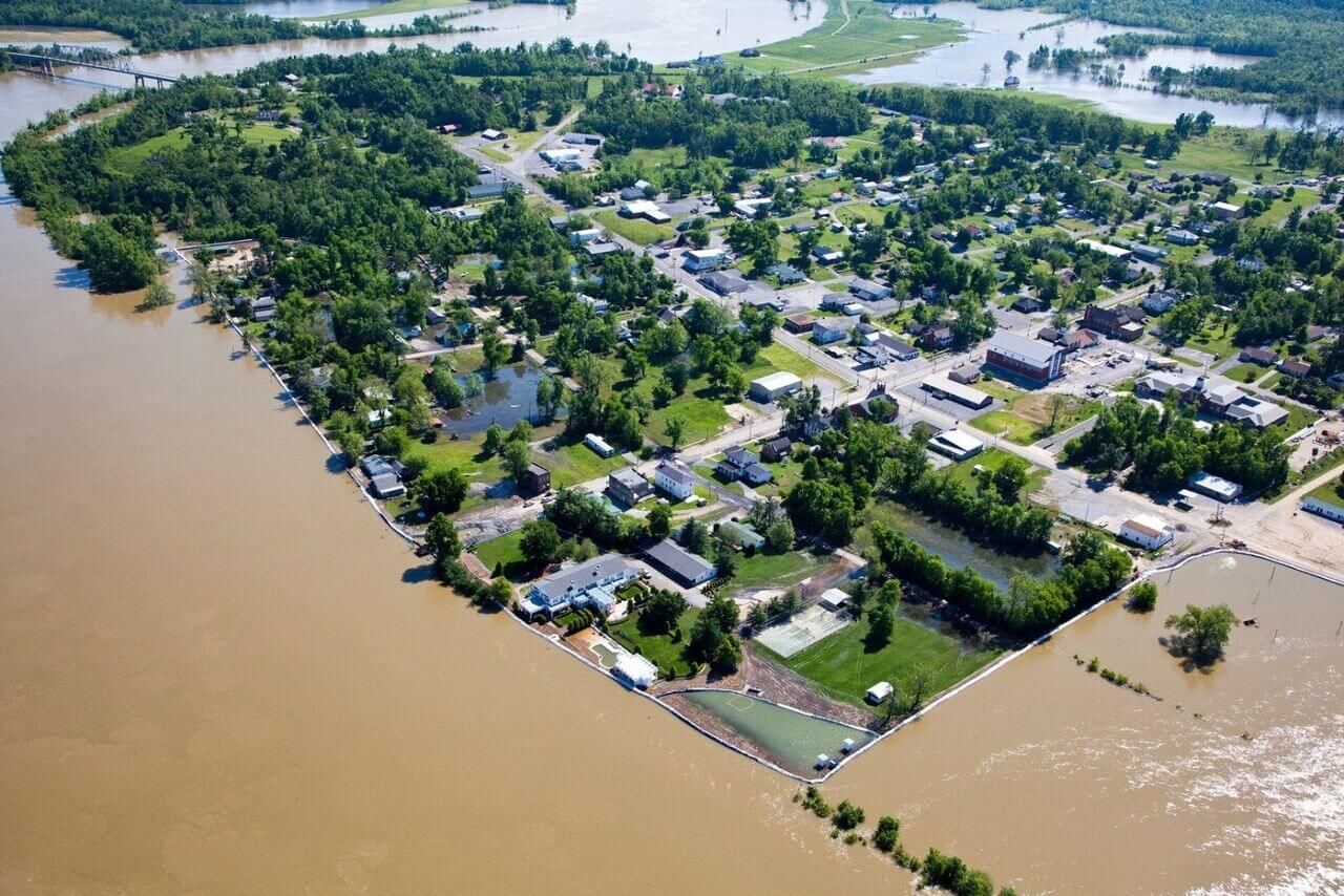 Buy Flood Barriers in the USA - Flood Defense Group overhead view of flood protection