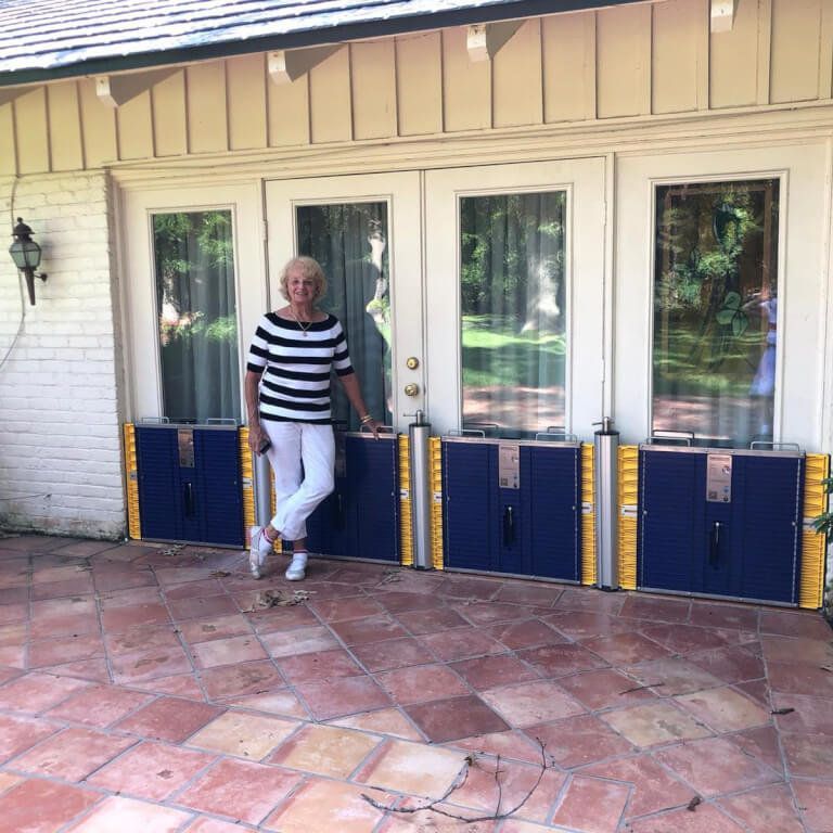 Protect large door from flooding and storm surges with the expandable Dam Easy flood barrier for doors