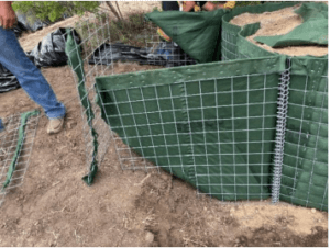 Modified HESCO Flood Barrier for Levee tie-in
