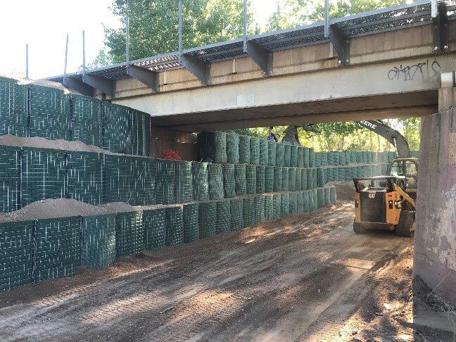 HESCO Flood Barriers provide debris flow protection in Colorado burn scar areas