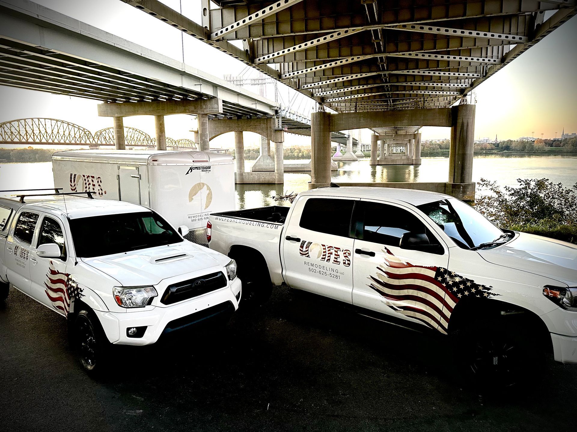 Trucks by Lake - New Albany, IN | Wolfe’s Remodeling LLC Trucks by Lake - New Albany, IN | Wolfe’s Remodeling LLC