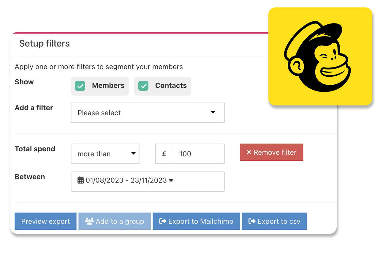 CRM filter by total spend