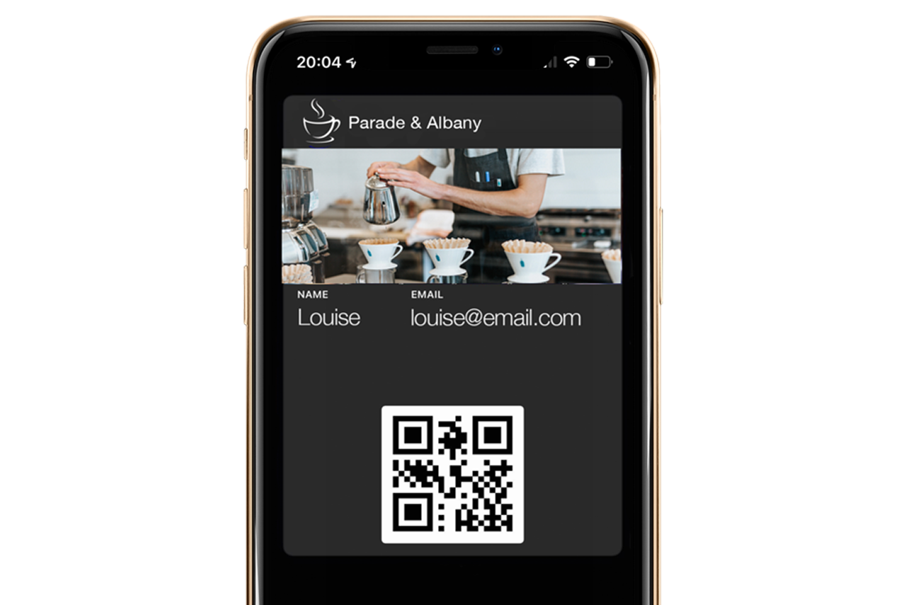 Coffee Shop members pass in Apple Wallet