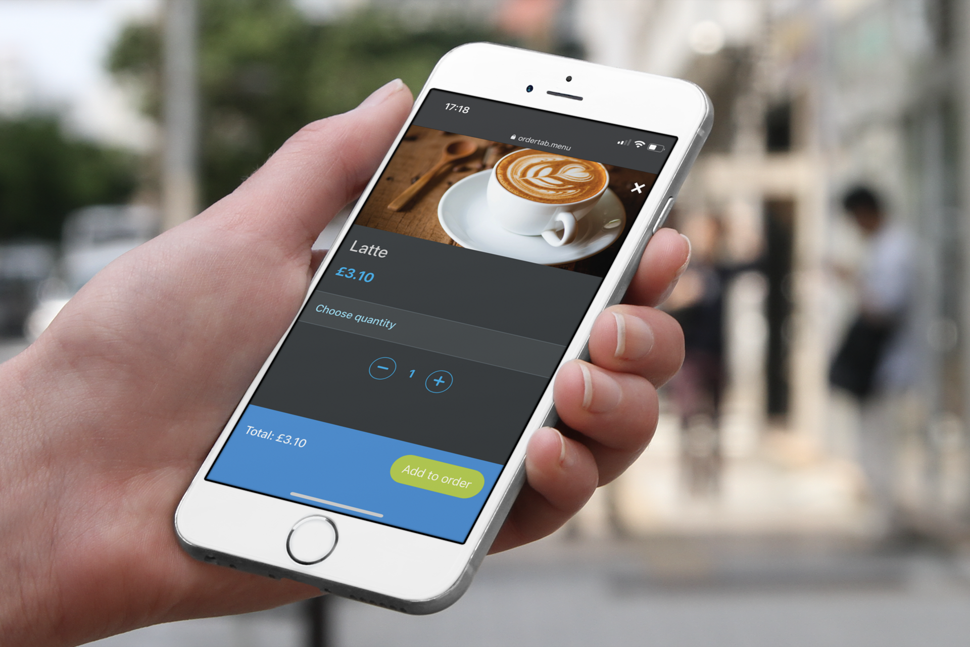Mobile ordering a latte