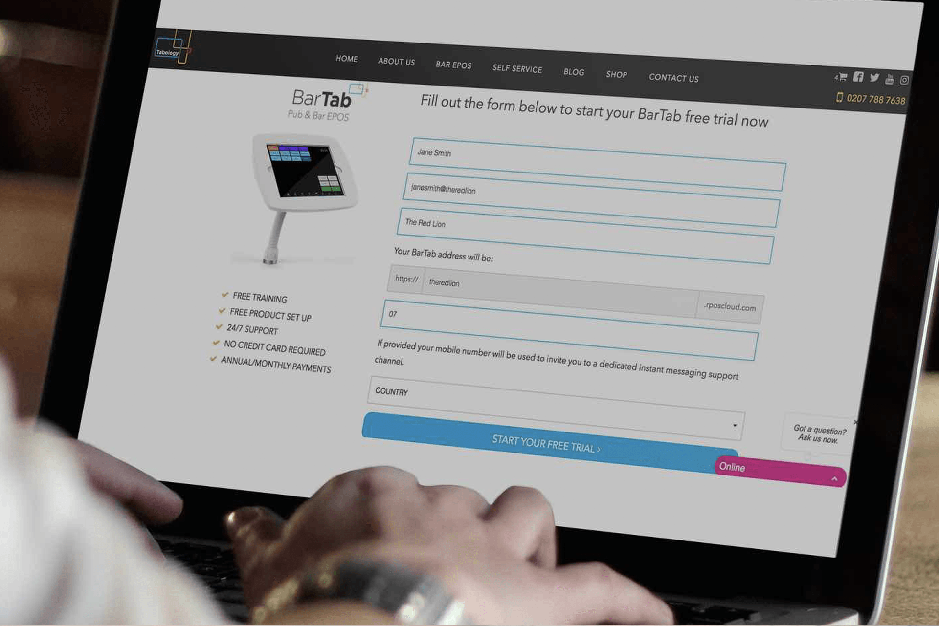 Tabology EPOS, free trial form