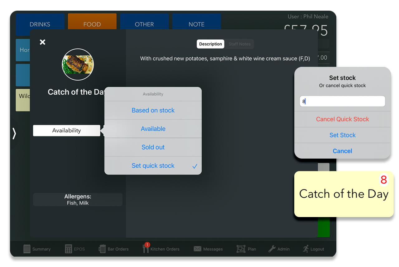 Setting a quick stock on your pub EPOS