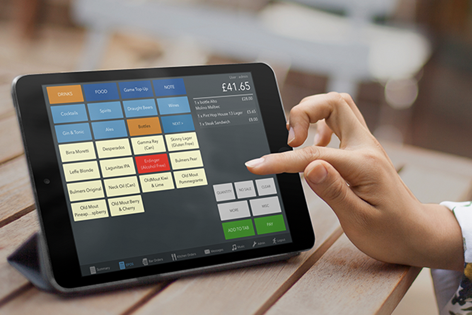 EPOS in use in beer garden