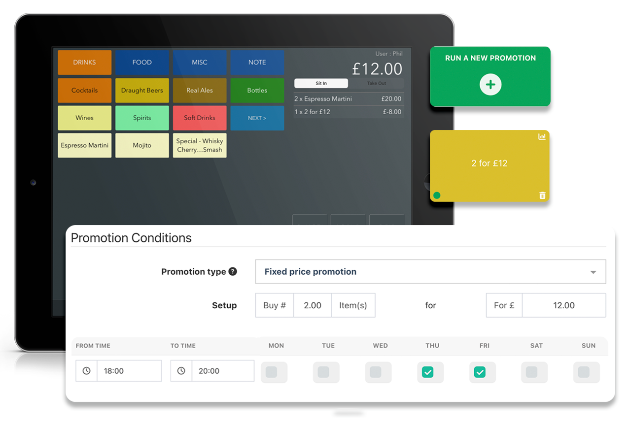 Bar EPOS automatic promotions set up