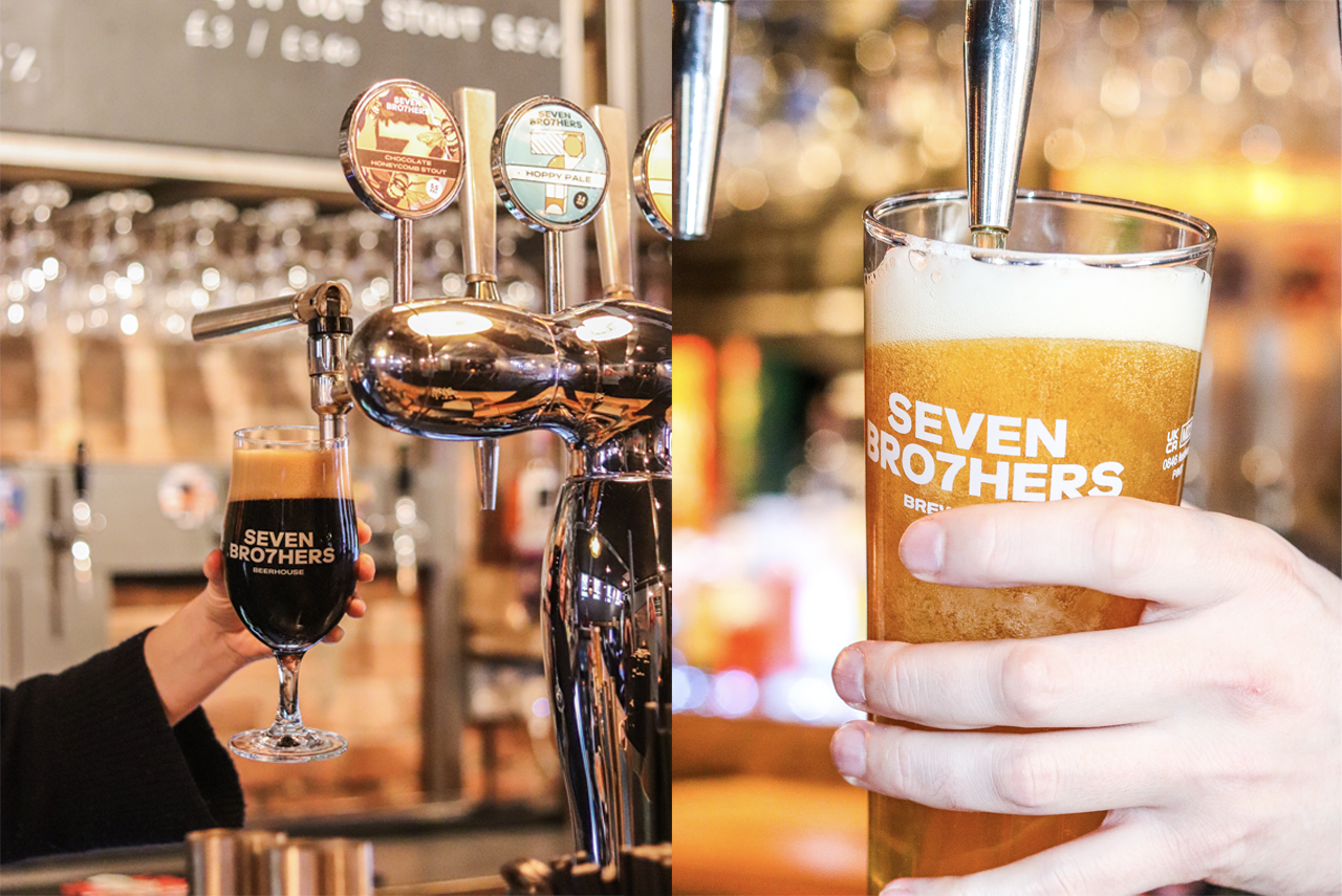Seven Bro7hers pouring beers