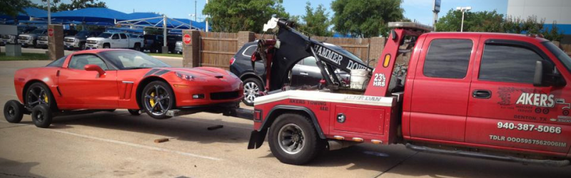 akers towing towing a car