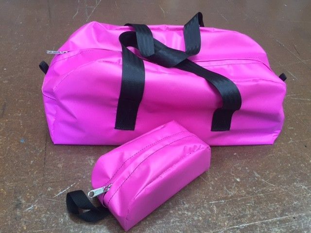 Pink Duffel Bag and Matching Cosmetic Bag — Toowoomba Shade & Canvas in Harristown, QLD